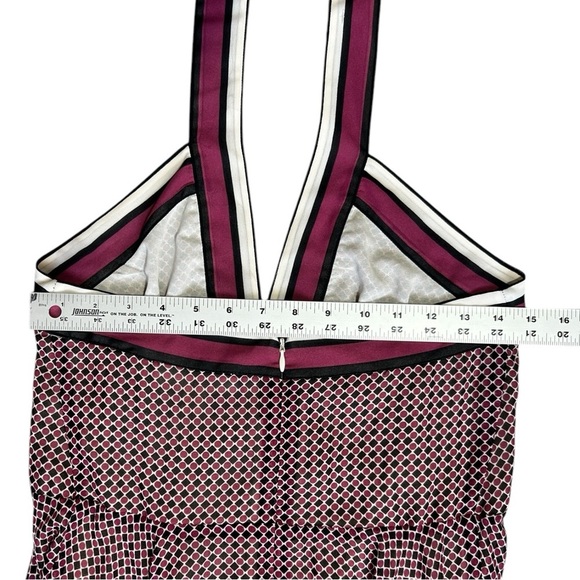 Michael MICHAEL KORS Halter Dress sz S Lined Chiffon Purple Handkerchief Hem - Picture 6 of 10